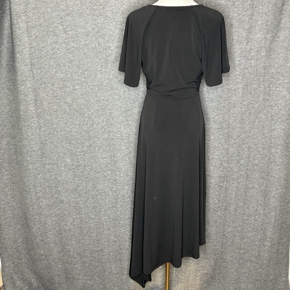 WeWoreWhat Cutout Asymmetrical Black Stretch Flower Midi Dress Womens Size M - Picture 7 of 15